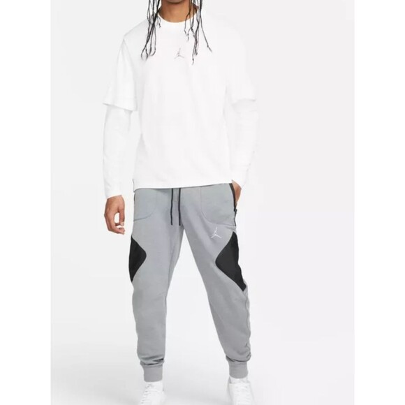 NWT Nike Jordan Statement Fleece Pants Mens Grey Slim Fit Dri-Fit DJ087-091 3XL - Picture 5 of 8